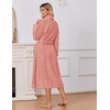 image:imageEkouaer Long Robes for Women Super Soft Plush Fleece Warm Towel BathrobeCoral