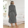 image:imageEkouaer Long Robes for Women Super Soft Plush Fleece Warm Towel BathrobeDark Gray