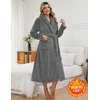 image:imageEkouaer Long Robes for Women Super Soft Plush Fleece Warm Towel BathrobeDark Gray