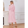 image:imageEkouaer Long Robes for Women Super Soft Plush Fleece Warm Towel BathrobePink