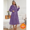 image:imageEkouaer Long Robes for Women Super Soft Plush Fleece Warm Towel BathrobePurple