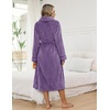 image:imageEkouaer Long Robes for Women Super Soft Plush Fleece Warm Towel BathrobePurple