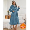 image:imageEkouaer Long Robes for Women Super Soft Plush Fleece Warm Towel BathrobeTeal Blue