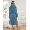 image:imageEkouaer Long Robes for Women Super Soft Plush Fleece Warm Towel BathrobeTeal Blue