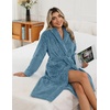 image:imageEkouaer Long Robes for Women Super Soft Plush Fleece Warm Towel BathrobeTeal Blue