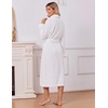 image:imageEkouaer Long Robes for Women Super Soft Plush Fleece Warm Towel BathrobeWhite