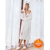 image:imageEkouaer Long Robes for Women Super Soft Plush Fleece Warm Towel BathrobeWhite