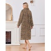 image:imageEkouaer Plush Robes for Women Button Front Long BathrobeBrown Leopard Print
