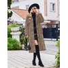 image:imageEkouaer Plush Robes for Women Button Front Long BathrobeBrown Leopard Print