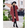 image:imageEkouaer Plush Robes for Women Button Front Long BathrobeBurgundy