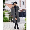 image:imageEkouaer Plush Robes for Women Button Front Long BathrobeGrey