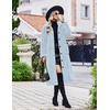 image:imageEkouaer Plush Robes for Women Button Front Long BathrobeLight Blue