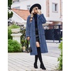 image:imageEkouaer Plush Robes for Women Button Front Long BathrobeNavy Blue