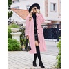 image:imageEkouaer Plush Robes for Women Button Front Long BathrobePink