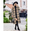 image:imageEkouaer Plush Robes for Women Button Front Long BathrobePlaid Khaki