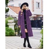 image:imageEkouaer Plush Robes for Women Button Front Long BathrobePurple