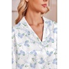 image:imageEkouaer Satin Pajamas for Women Set 2 Piece Silk Pjs Long Sleeve Lounge SetBlue Floral Bows