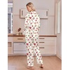 image:imageEkouaer Satin Pajamas for Women Set 2 Piece Silk Pjs Long Sleeve Lounge SetCream Christmas Pattern