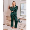 image:imageEkouaer Satin Pajamas for Women Set 2 Piece Silk Pjs Long Sleeve Lounge SetGreen