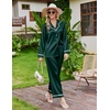 image:imageEkouaer Satin Pajamas for Women Set 2 Piece Silk Pjs Long Sleeve Lounge SetGreen