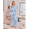 image:imageEkouaer Satin Pajamas for Women Set 2 Piece Silk Pjs Long Sleeve Lounge SetLight Blue