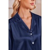 image:imageEkouaer Satin Pajamas for Women Set 2 Piece Silk Pjs Long Sleeve Lounge SetNavy Blue