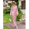 image:imageEkouaer Satin Pajamas for Women Set 2 Piece Silk Pjs Long Sleeve Lounge SetPink
