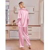 image:imageEkouaer Satin Pajamas for Women Set 2 Piece Silk Pjs Long Sleeve Lounge SetPink