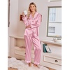 image:imageEkouaer Satin Pajamas for Women Set 2 Piece Silk Pjs Long Sleeve Lounge SetPink