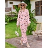 image:imageEkouaer Satin Pajamas for Women Set 2 Piece Silk Pjs Long Sleeve Lounge SetPink Champagne Celebration