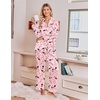 image:imageEkouaer Satin Pajamas for Women Set 2 Piece Silk Pjs Long Sleeve Lounge SetPink Champagne Celebration