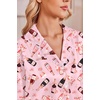 image:imageEkouaer Satin Pajamas for Women Set 2 Piece Silk Pjs Long Sleeve Lounge SetPink Champagne Celebration
