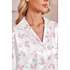 image:imageEkouaer Satin Pajamas for Women Set 2 Piece Silk Pjs Long Sleeve Lounge SetPink Floral Bows
