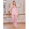 image:imageEkouaer Satin Pajamas for Women Set 2 Piece Silk Pjs Long Sleeve Lounge SetPink Gingerbread