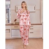 image:imageEkouaer Satin Pajamas for Women Set 2 Piece Silk Pjs Long Sleeve Lounge SetRed Bow Streamers