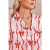 image:imageEkouaer Satin Pajamas for Women Set 2 Piece Silk Pjs Long Sleeve Lounge SetRed Bow Streamers