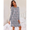 image:imageEkouaer Womens 3 Pack Cotton Nightgowns Long Sleeve Sleep Shirts SleepwearBlack grey cup