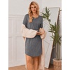 image:imageEkouaer Womens 3 Pack Cotton Nightgowns Long Sleeve Sleep Shirts SleepwearBlack grey leopard