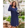 image:imageEkouaer Womens 3 Pack Cotton Nightgowns Long Sleeve Sleep Shirts SleepwearBlack grey navy Blue