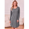 image:imageEkouaer Womens 3 Pack Cotton Nightgowns Long Sleeve Sleep Shirts SleepwearBlack grey wine Red