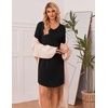 image:imageEkouaer Womens 3 Pack Cotton Nightgowns Long Sleeve Sleep Shirts SleepwearBlack navy Blue purple