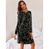 image:imageEkouaer Womens 3 Pack Cotton Nightgowns Long Sleeve Sleep Shirts SleepwearCup butterfly black Cat