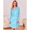 image:imageEkouaer Womens 3 Pack Cotton Nightgowns Long Sleeve Sleep Shirts SleepwearCup butterfly black Cat