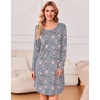 image:imageEkouaer Womens 3 Pack Cotton Nightgowns Long Sleeve Sleep Shirts SleepwearCup butterfly star