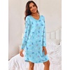 image:imageEkouaer Womens 3 Pack Cotton Nightgowns Long Sleeve Sleep Shirts SleepwearCup butterfly star