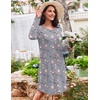 image:imageEkouaer Womens 3 Pack Cotton Nightgowns Long Sleeve Sleep Shirts SleepwearCup butterfly star