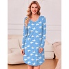 image:imageEkouaer Womens 3 Pack Cotton Nightgowns Long Sleeve Sleep Shirts SleepwearCup moon star