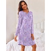 image:imageEkouaer Womens 3 Pack Cotton Nightgowns Long Sleeve Sleep Shirts SleepwearCup moon star