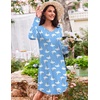 image:imageEkouaer Womens 3 Pack Cotton Nightgowns Long Sleeve Sleep Shirts SleepwearCup moon star