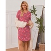 image:imageEkouaer Womens 3 Pack Cotton Nightgowns Long Sleeve Sleep Shirts SleepwearDog cat rose Red Cup